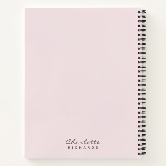 Moderne lichtroze Abstracte cirkel Notitieboek (Achterkant)
