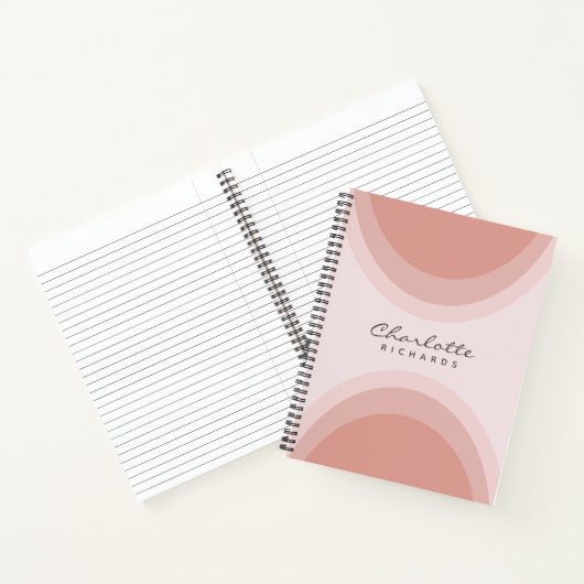 Moderne lichtroze Abstracte cirkel Notitieboek (Binnen)