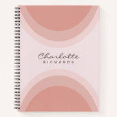 Moderne lichtroze Abstracte cirkel Notitieboek (Voorkant)