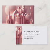 Moderne, lichtroze architecturaal ontwerp visitekaartje (Voorkant / Achterkant)