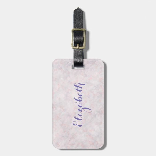 Moderne lichtroze Bagagelabel (Voorkant verticaal)