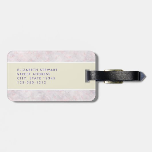 Moderne lichtroze bokeh bagagelabel (Achterkant horizontaal)