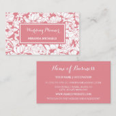 Moderne lichtroze bruine bruinbruidspanplanner visitekaartje (Voorkant / Achterkant)