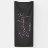 Moderne lichtroze bruine neonbachelorette spandoek (Verticaal)
