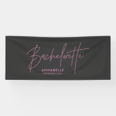 Moderne lichtroze bruine neonbachelorette spandoek (Horizontaal)