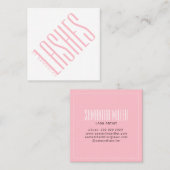 Moderne, lichtroze elegante, dunne typografie vierkante visitekaartje (Voorkant / Achterkant)