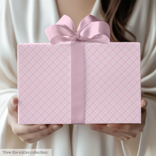 Moderne lichtroze en witte verjaardagsverpakking v cadeaupapier