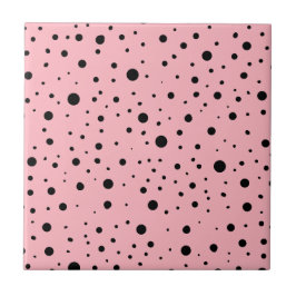 Moderne lichtroze en zwarte decoratie | Roze decor Tegeltje