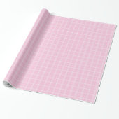 Moderne lichtroze geruite verjaardagscadeauverpakk cadeaupapier (Uitgerold)