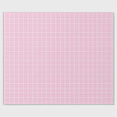 Moderne lichtroze geruite verjaardagscadeauverpakk cadeaupapier (Vlak)