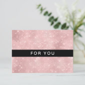 Moderne lichtroze Glitter Cadeaubonnen (Staand voorkant)