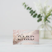 Moderne, Lichtroze-goud-Glitter Salon, 10 - Informatiekaartje (Staand voorkant)