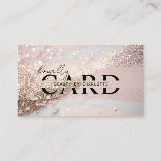 Moderne, Lichtroze-goud-Glitter Salon, 10 - Informatiekaartje (Voorkant)