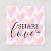 Moderne lichtroze harten aanbevelingskaartje (Voorkant)