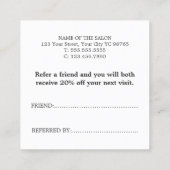 Moderne lichtroze harten aanbevelingskaartje (Achterkant)