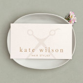 Moderne lichtroze kalkoenschaar visitekaartje