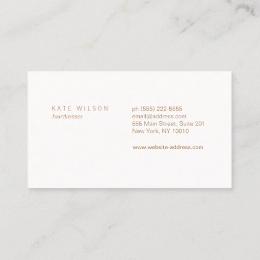 Moderne lichtroze kalkoenschaar visitekaartje (Achterkant)