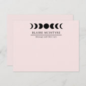 Moderne lichtroze maan fasen elegant notitiekaartje (Voorkant / Achterkant)