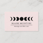 Moderne lichtroze maan fasen elegant visitekaartje (Voorkant)