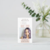 Moderne, lichtroze make-up, foto qr code logo visitekaartje (Staand voorkant)