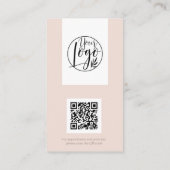 Moderne, lichtroze make-up, foto qr code logo visitekaartje (Achterkant)