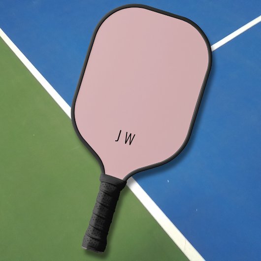 Moderne lichtroze monogram Initialen Pickleball Paddle