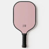 Moderne lichtroze monogram Initialen Pickleball Paddle (Achterkant)