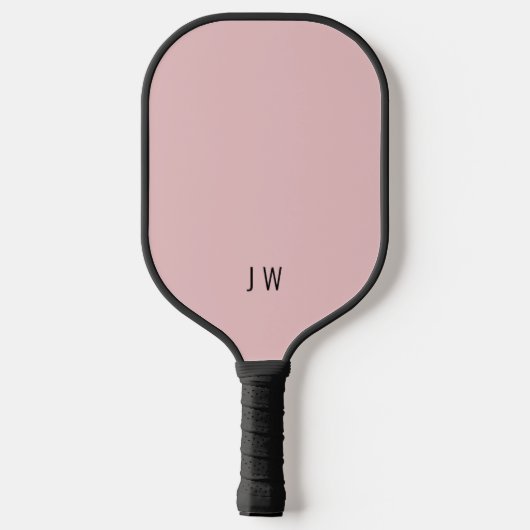 Moderne lichtroze monogram Initialen Pickleball Paddle (Achterkant)