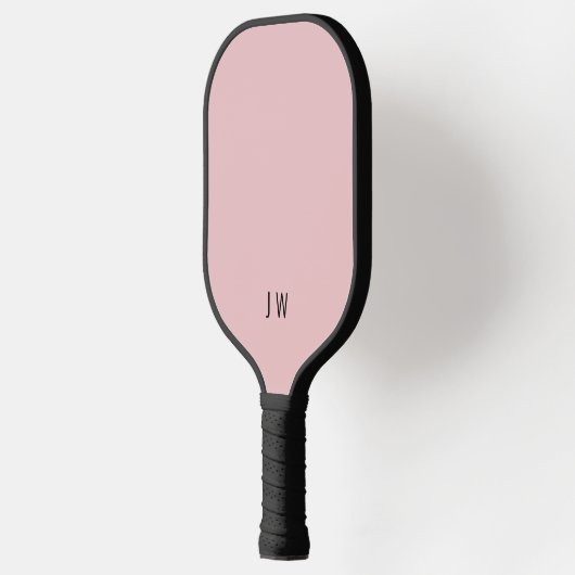Moderne lichtroze monogram Initialen Pickleball Paddle (Links)