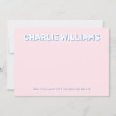 Moderne lichtroze platte blanco briefkaarten (Voorkant)