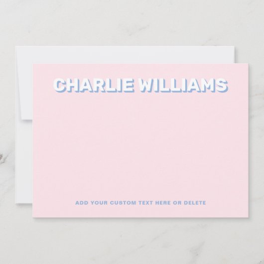 Moderne lichtroze platte blanco briefkaarten (Voorkant)