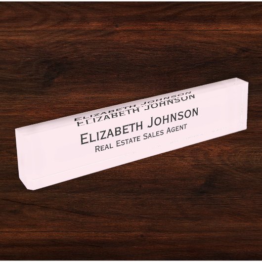 Moderne Lichtroze Professionele Bedrijfsleider Naambordje