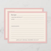 Moderne Lichtroze Rand Gepersonaliseerde Recept Ka (Voorkant / Achterkant)
