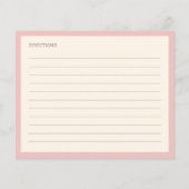 Moderne Lichtroze Rand Gepersonaliseerde Recept Ka (Achterkant)