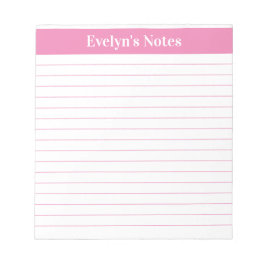 Moderne, lichtroze, roze handschrift grote afdruk notitieblok