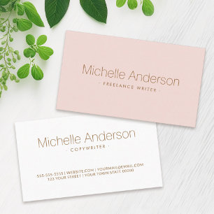 Moderne lichtroze roze roze roze minimalistisch pr visitekaartje