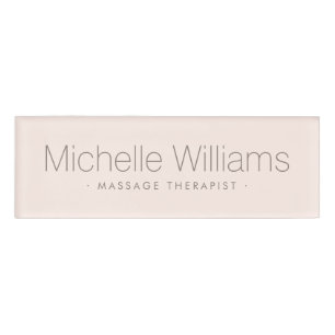 Moderne lichtroze roze trendy minimaal naambadge