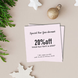 Moderne lichtroze schoonheid kortingskaartje