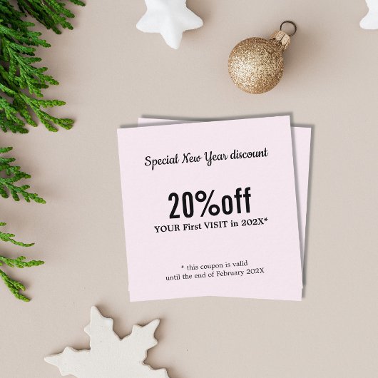 Moderne lichtroze schoonheid kortingskaartje