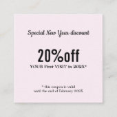 Moderne lichtroze schoonheid kortingskaartje (Voorkant)