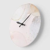 Moderne, lichtroze waterverf abstracte kunst  grote klok (Hoek)