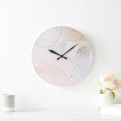Moderne, lichtroze waterverf abstracte kunst  grote klok (Huis)