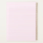 Moderne lichtroze witte strepen patroon girly scha planner (Achterkant)