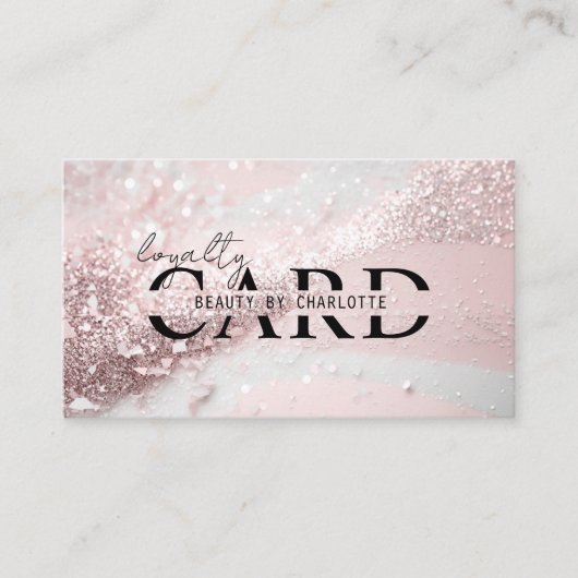 Moderne, Lichtroze-Zilver-Glitter Salon, 10 - Informatiekaartje (Voorkant)