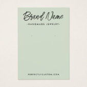 Moderne lichtsalie groene oorbel display kaart (Voorkant)