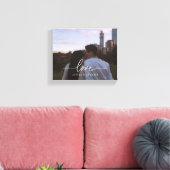 Moderne 'Liefde' Aangepaste Koppel Foto & Namen Canvas Afdruk (Insitu (Woonkamer))