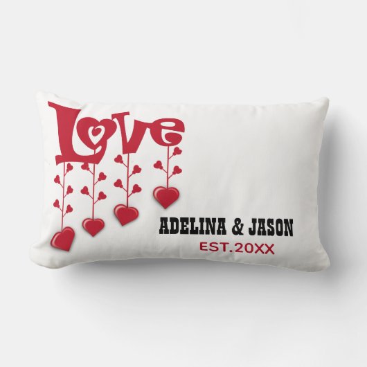 Moderne liefde aangepaste naam Valentijnsdag Kussen (Voorkant)