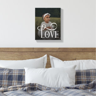 Moderne Liefde Aangepaste Nieuwe Baby Foto Monogra Canvas Afdruk