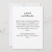 Moderne Liefde & Bedankt 5-foto Begrafenis/Verdiep (Achterkant)