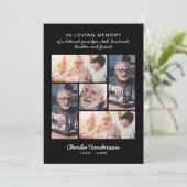 Moderne Liefde & Bedankt 5-foto Begrafenis/Verdiep (Staand voorkant)